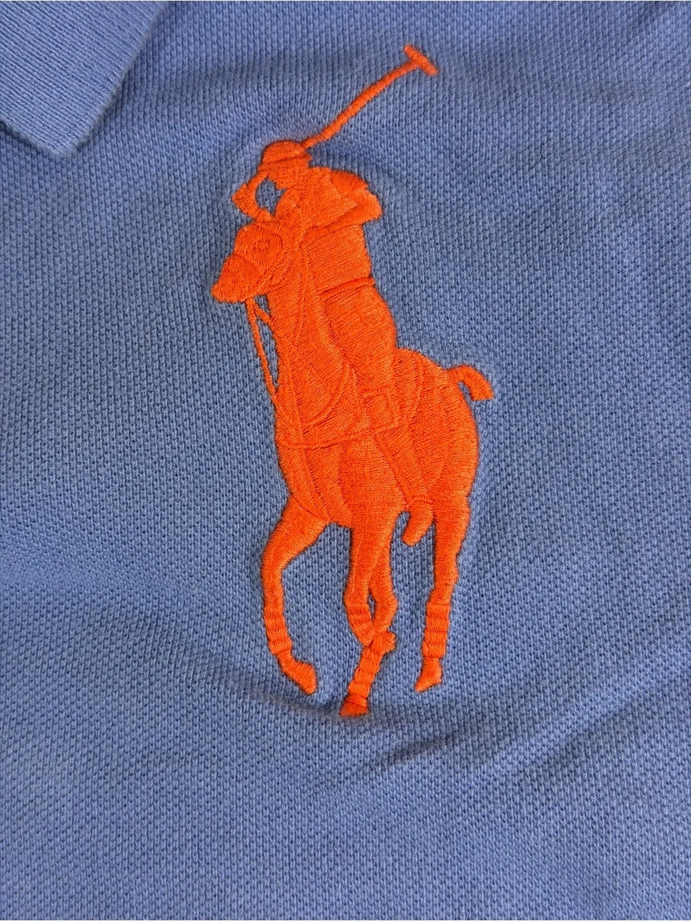 Ralph Lauren‎ Kids Light Blue Polo with Large Bright Orange Pony